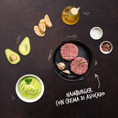 Hamburger con crema di avocado